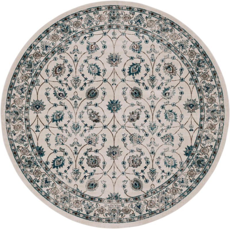 7' 10 x 7' 10 Carson · Botanical rug, ivory and blue