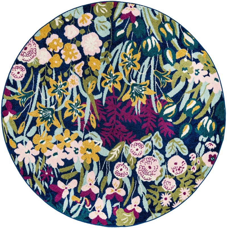 7' x 7' Lightfoot · Border rug, multi