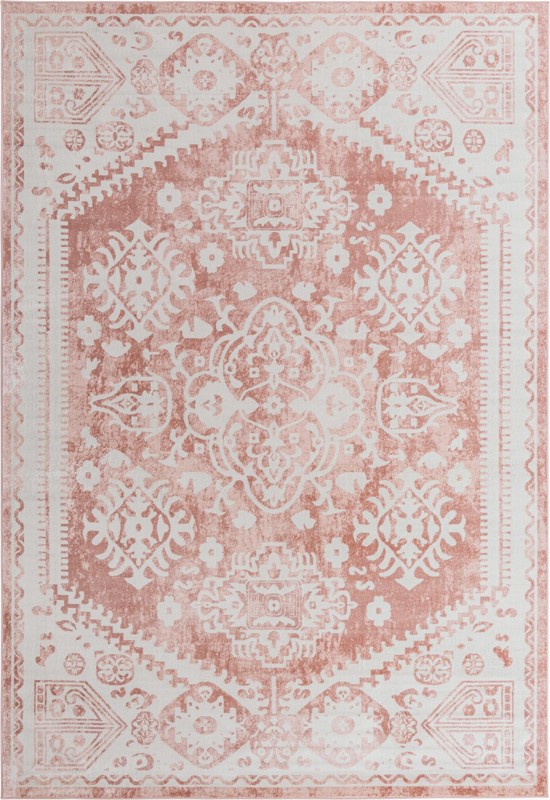 10' x 14' Elsie · Medallion rug, pink and ivory