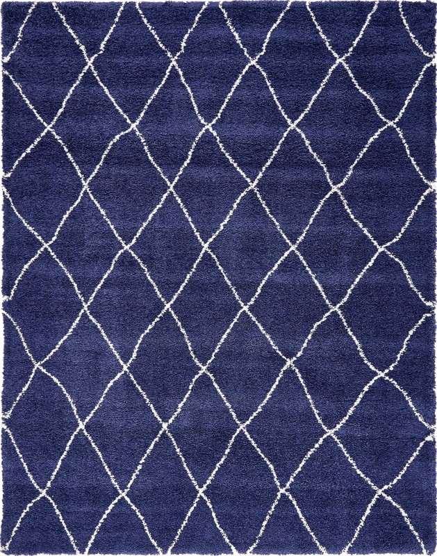 Jameson · Lattice shag rug, navy and ivory