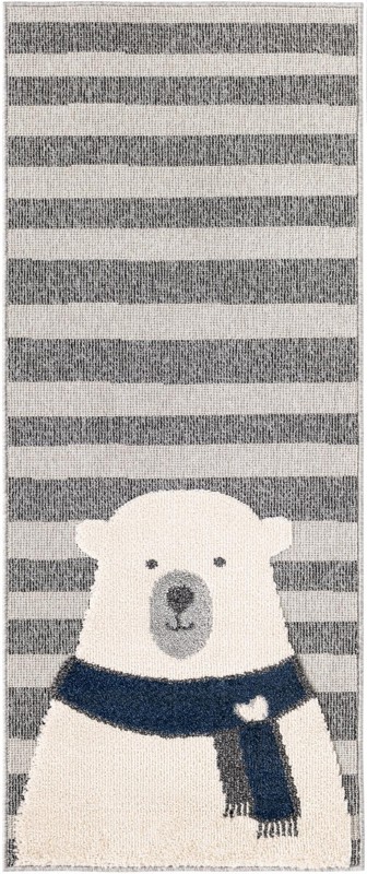 Whitcomb · Striped rug, gray