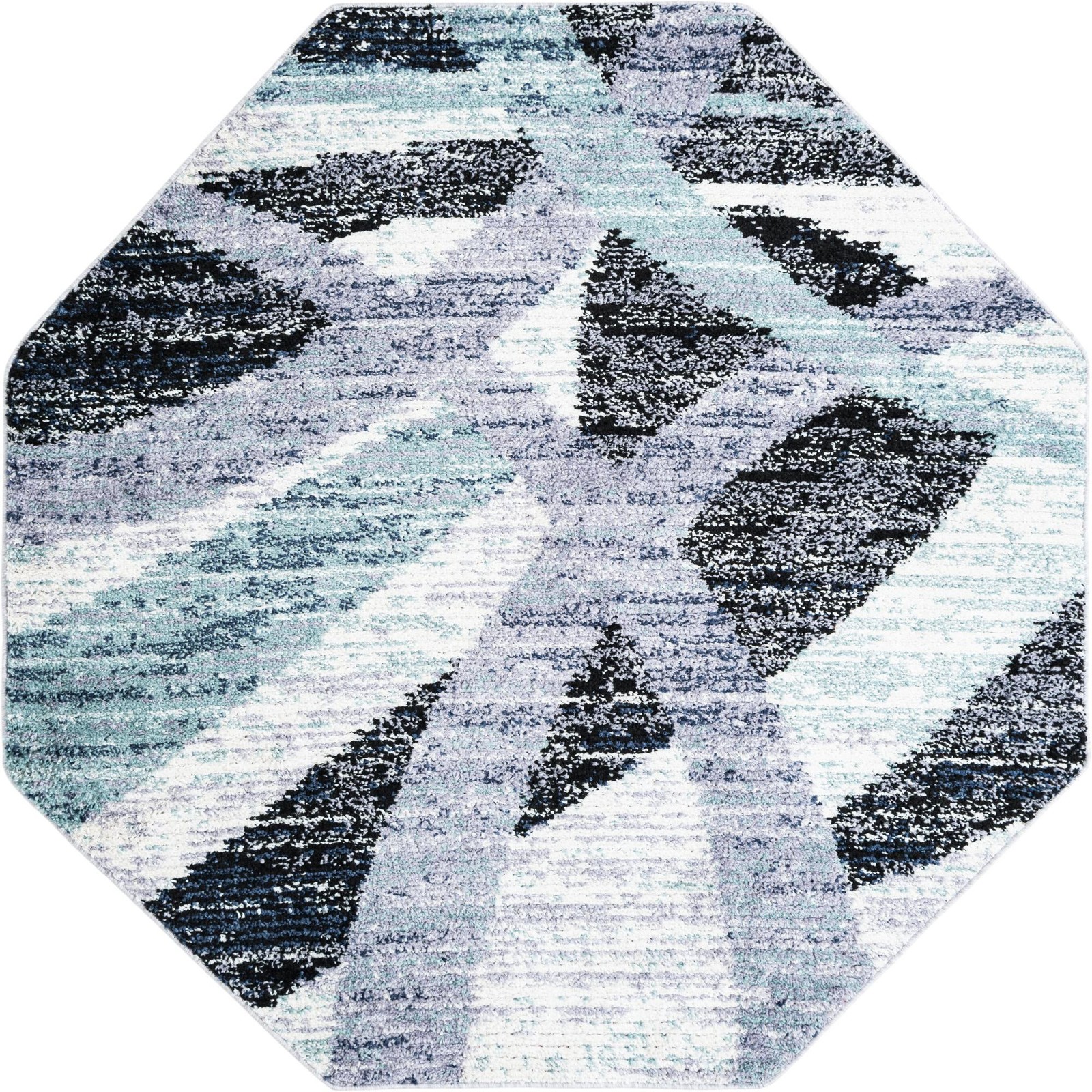 7' 1 x 7' 1 Tomlin · Abstract rug, gray and ivory