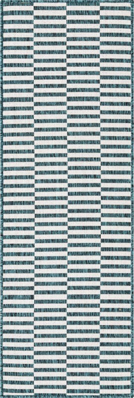 Ainsley · Geometric Outdoor Rug, teal