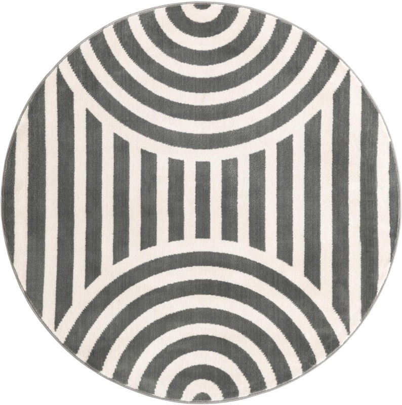 3' x 3' Nye · Geometric rug, silver gray