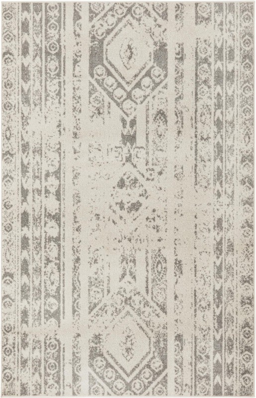 5' 3 x 8' Underhill · Abstract rug, ivory and gray
