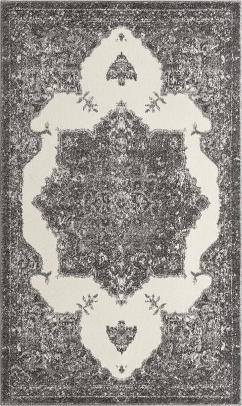 5' x 8' Thurston · Medallion rug, gray and ivory