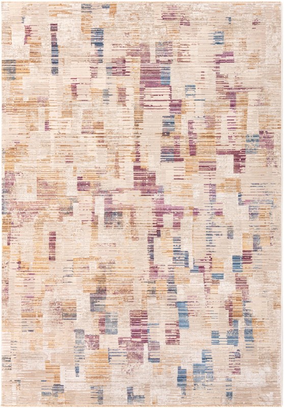 6' x 8' 9 Hubbard · Abstract rug, ivory and multi