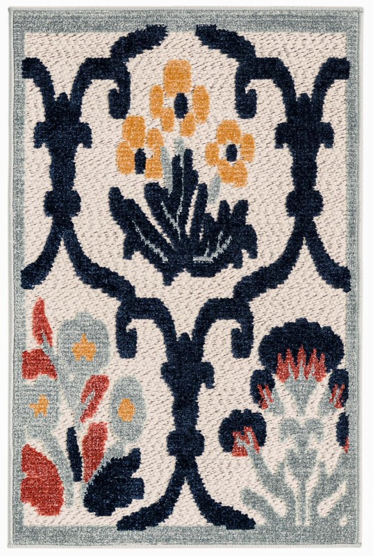 2' x 3' Bandera · Border Outdoor Rug, ivory
