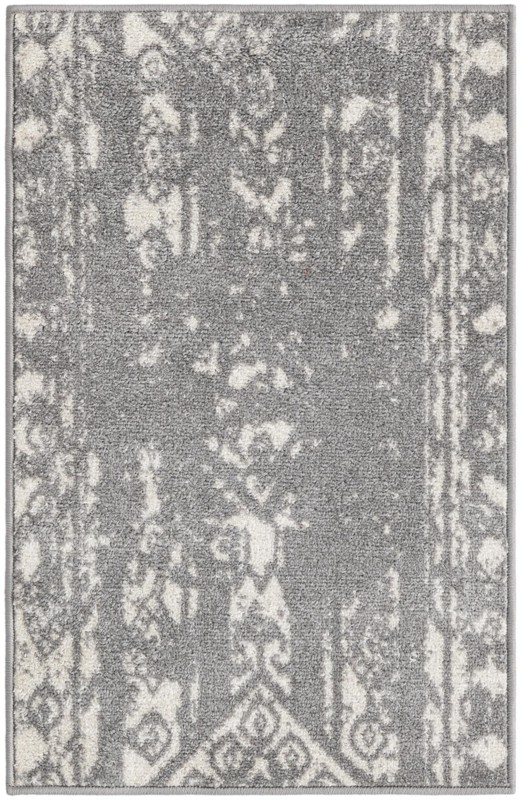 2' x 3' Underhill · Tribal stripe rug, gray and ivory