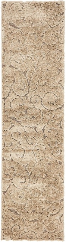 Kenai · Swirl Shag Rug, tan and brown