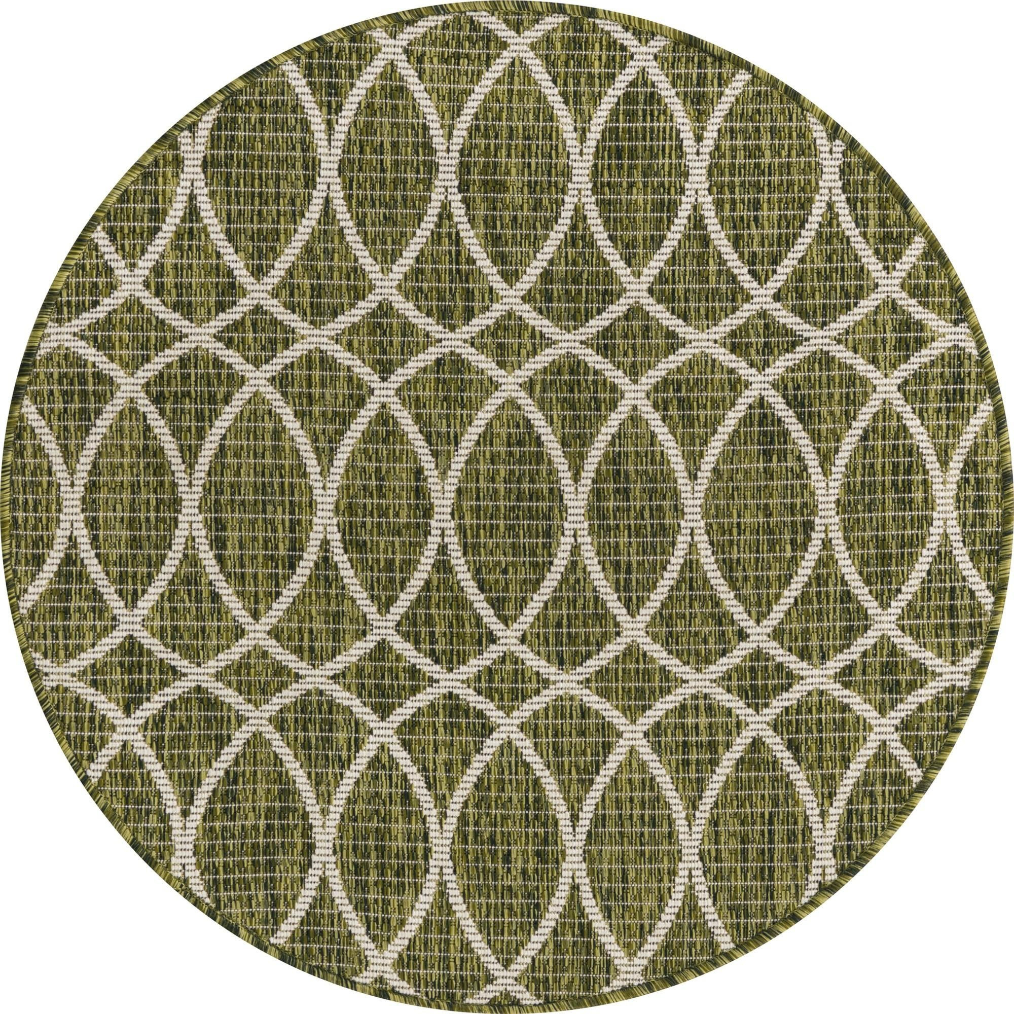 3' x 3' Atkins · Geometric Outdoor Rug, green