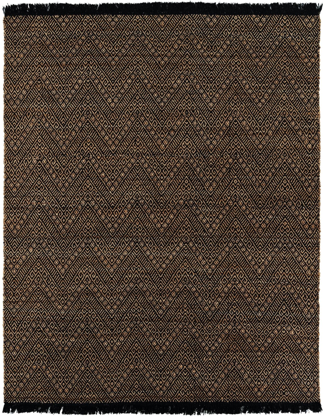 7' 10 x 10' Fulton · Chevron Braided Jute Rug, black and natural