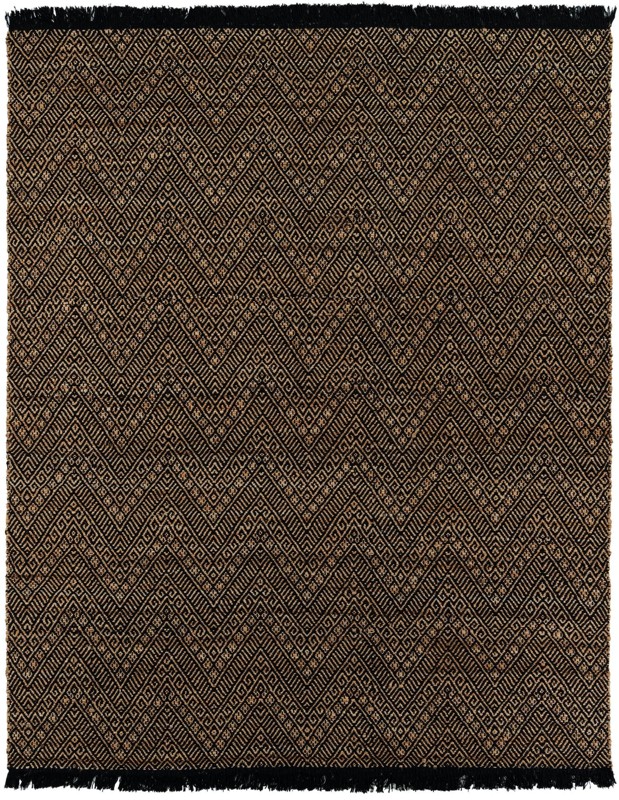 7' 10 x 10' Fulton · Chevron Braided Jute Rug, black and natural