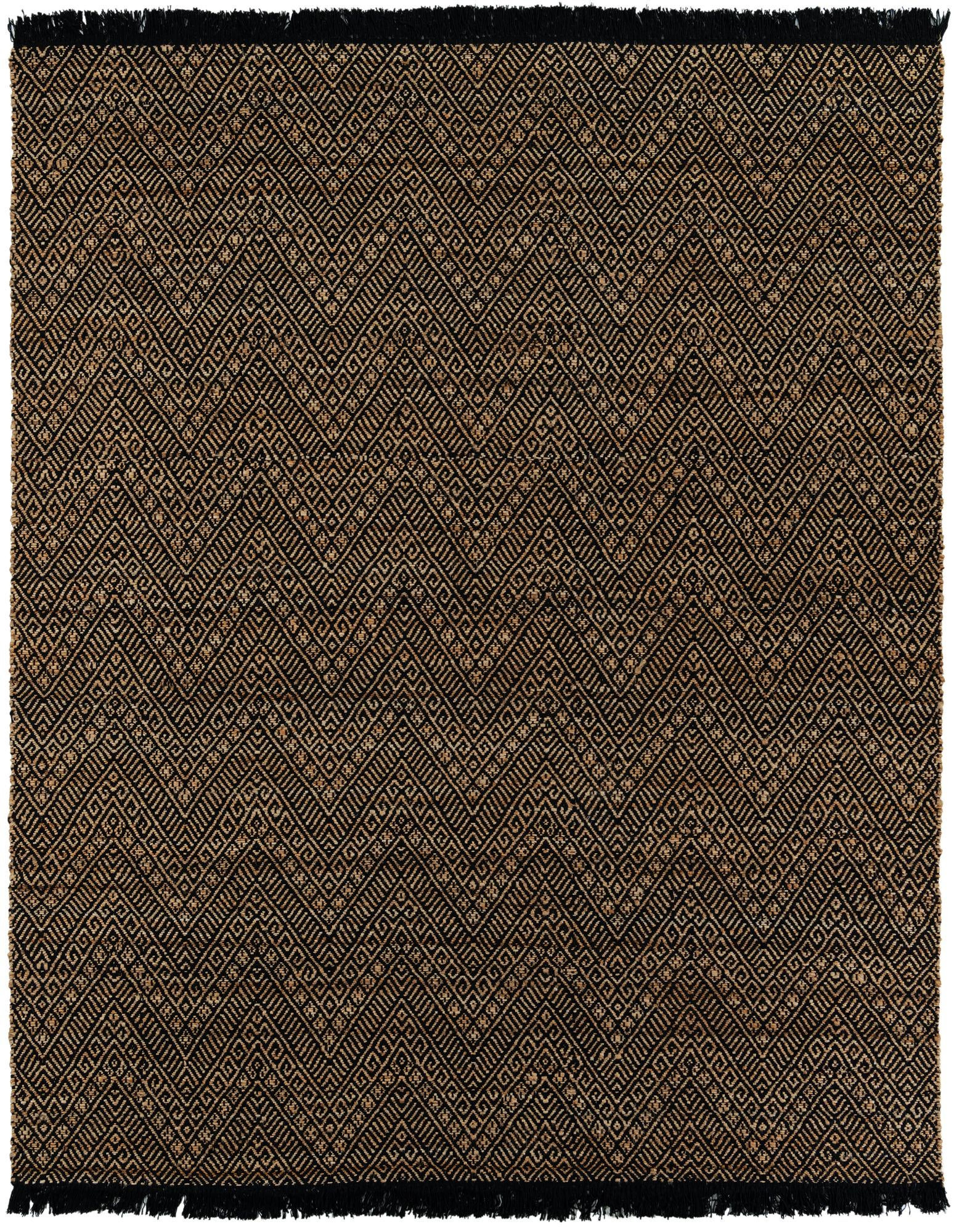 7' 10 x 10' Fulton · Chevron Braided Jute Rug, black and natural
