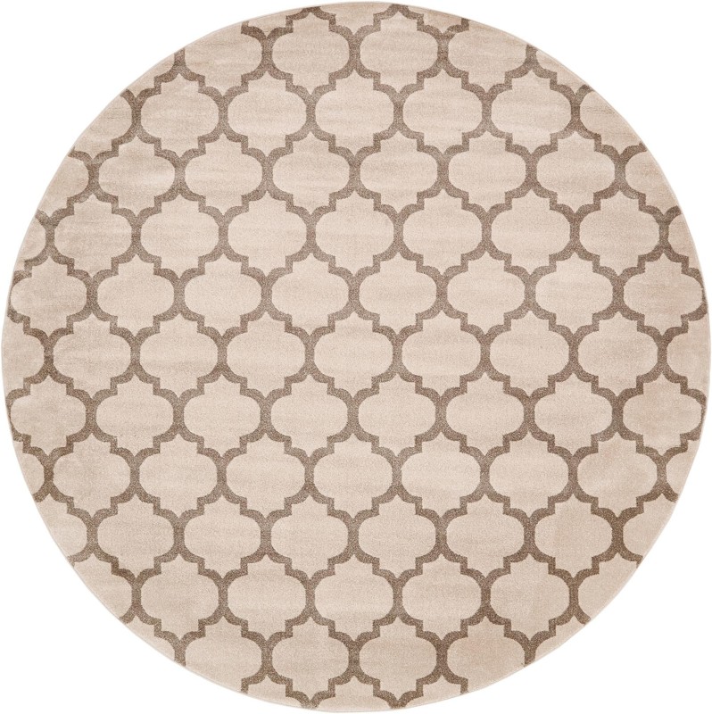 10' x 10' Arkwright · Lattice rug, beige and tan