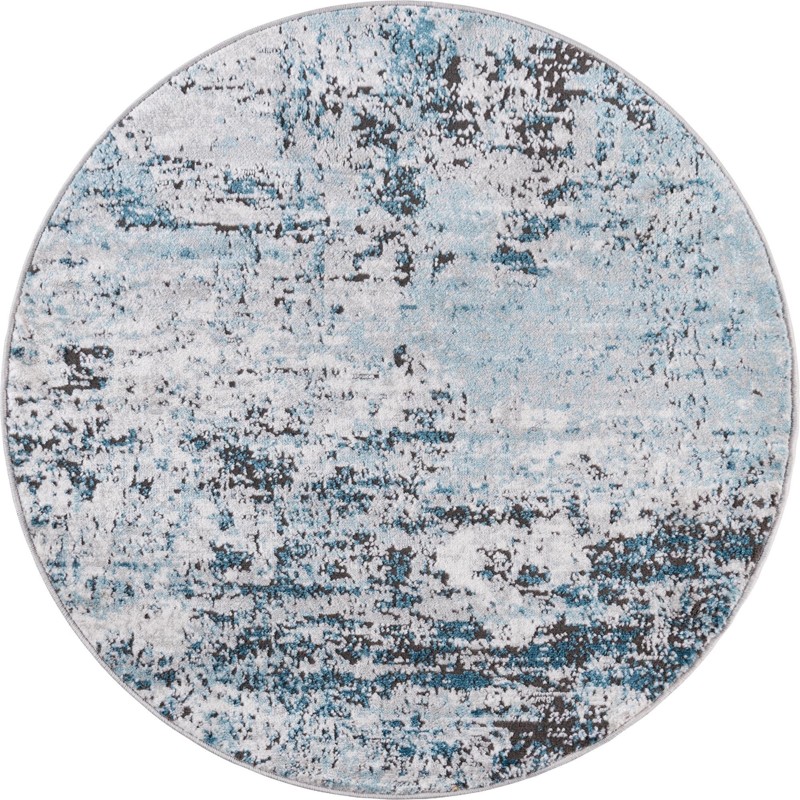 3' 3 x 3' 3 Dalrymple · Abstract rug, blue and gray