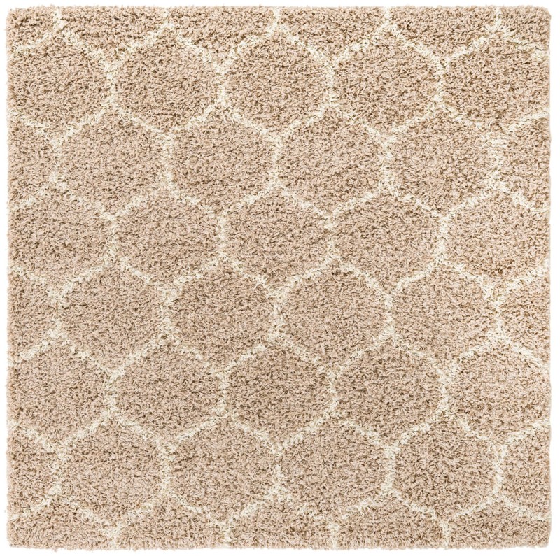 5' 3 x 5' 3 Barnett · Lattice Shag Rug, light brown and ivory