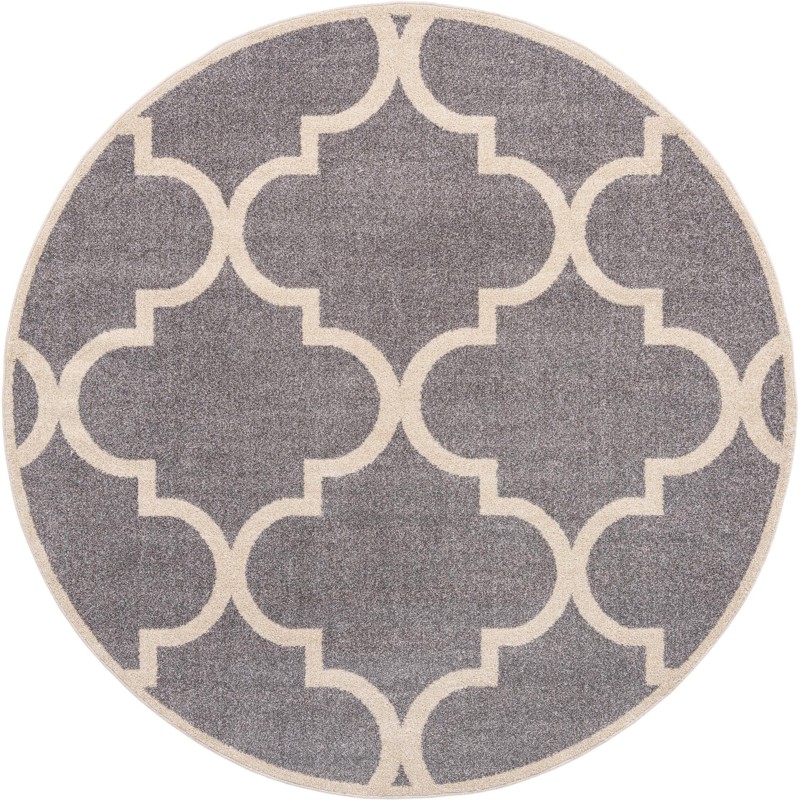 8' x 8' Audley · Trellis rug, gray and beige