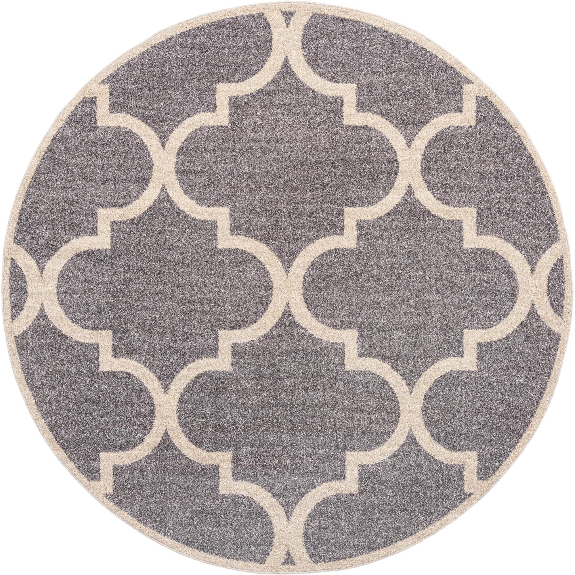 8' x 8' Audley · Trellis rug, gray and beige