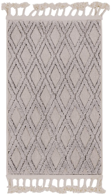 2' x 3' Goshen · Diamond rug, sandy beige and gray