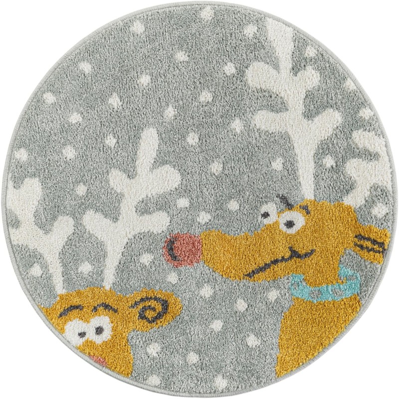 2' 2 x 2' 2 Dove · Pictoral rug, gray