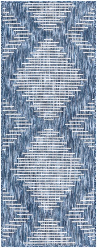 2' x 5' 3 Harlow · Geometric Outdoor Rug, blue