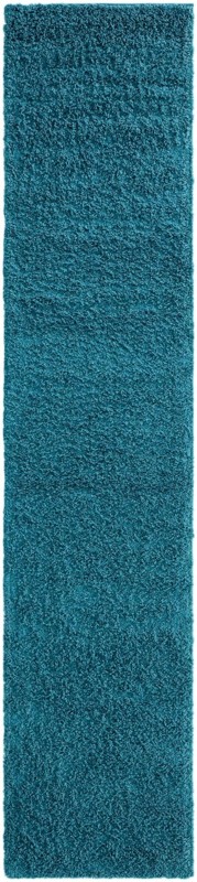 2' 7 x 12' Jameson · Solid shag rug, deep aqua blue