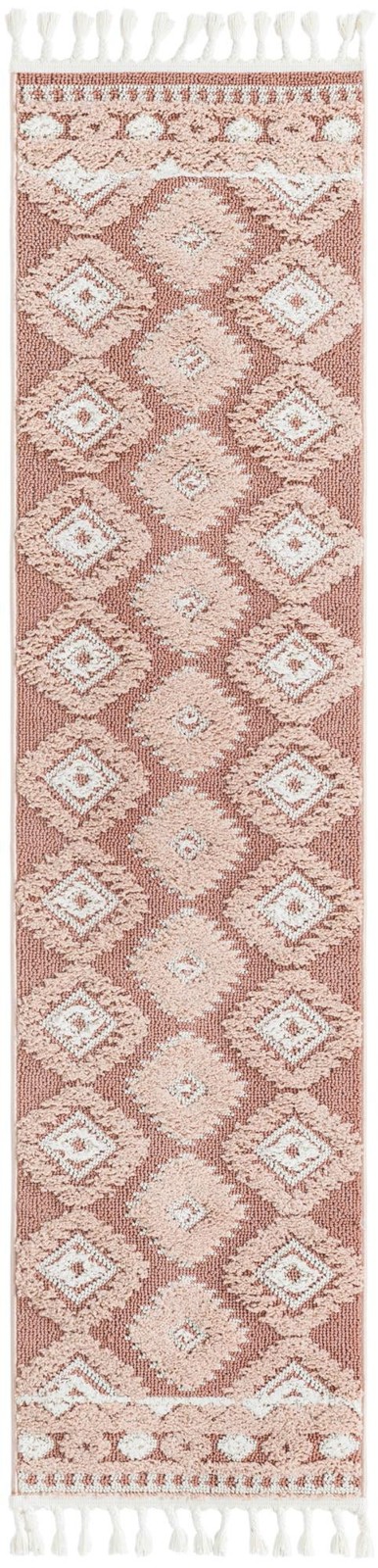 2' x 8' Bernard · Border rug, pink