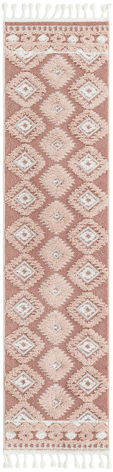 2' x 8' Bernard · Border rug, pink