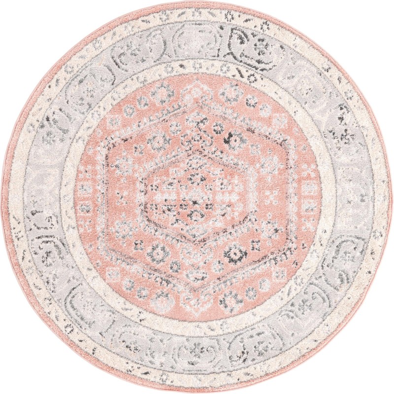 5' x 5' Broadhurst · Border rug, rose