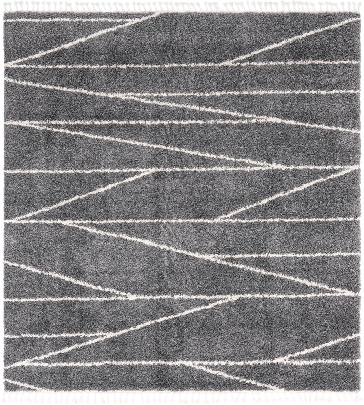 7' 10 x 7' 10 Edenton · Linear shag rug, gray and ivory