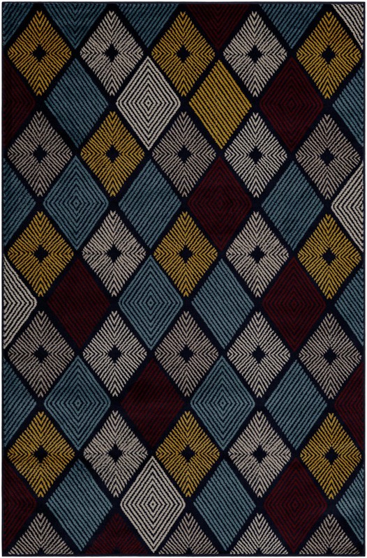 5' 3 x 8' Partridge · Diamond rug, multi