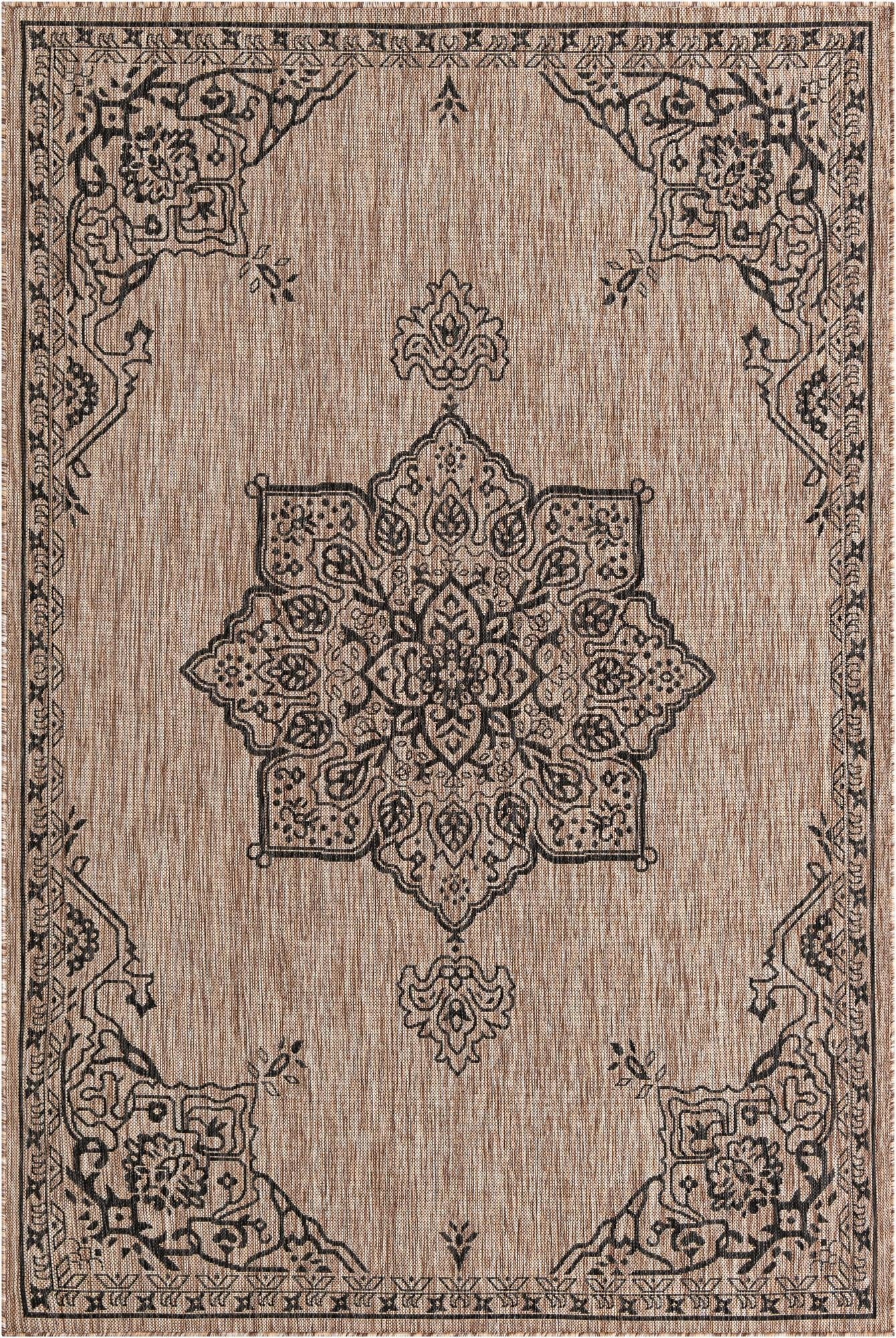 6' x 9' Rhys · Border Outdoor Rug, beige