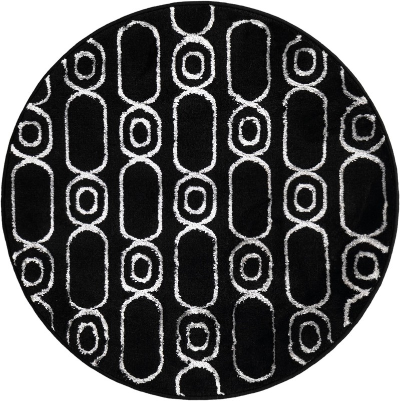 Renwick · Geometric rug, black and silver