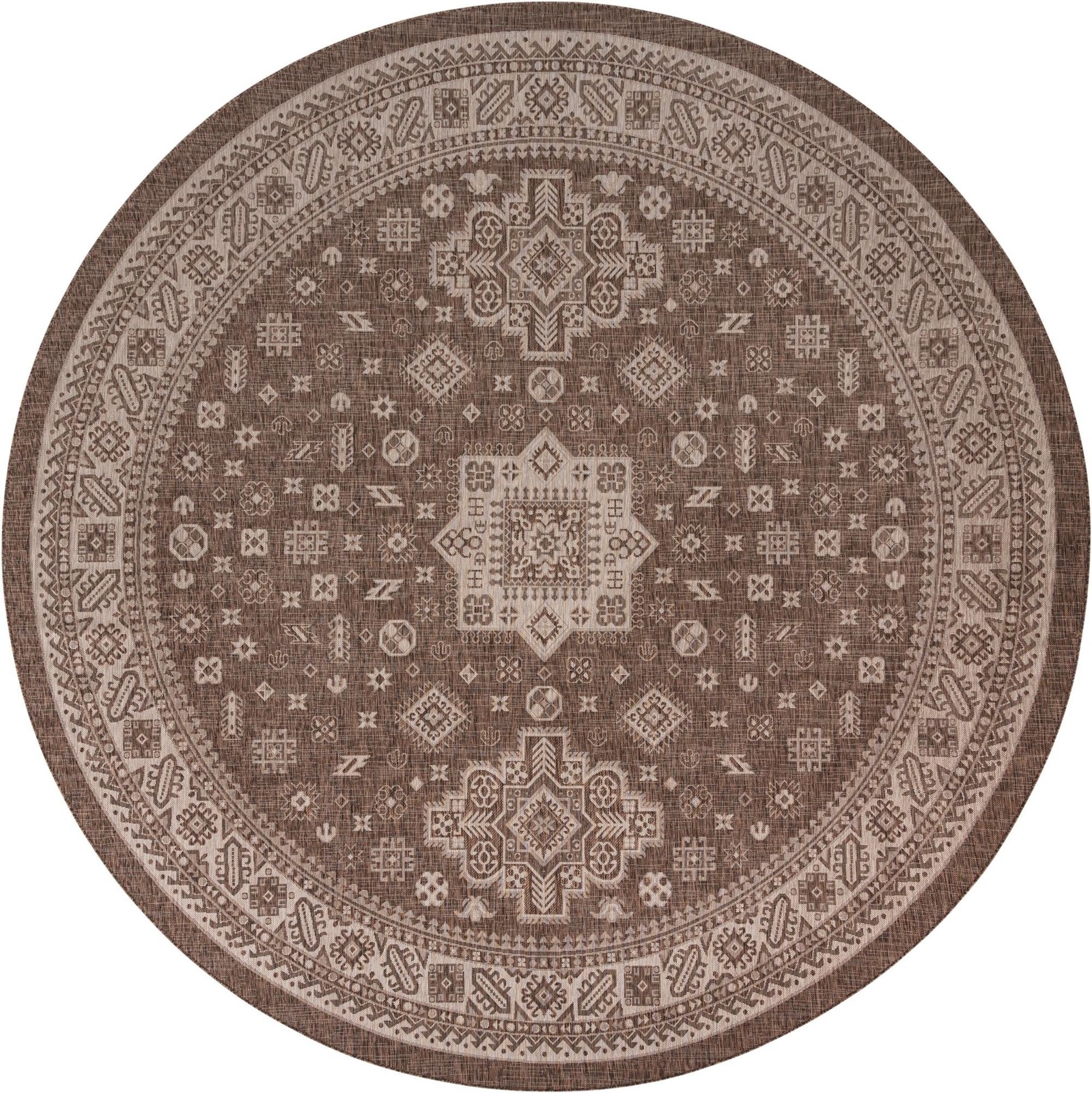 13' x 13' Bellamy · Border Outdoor Rug, brown