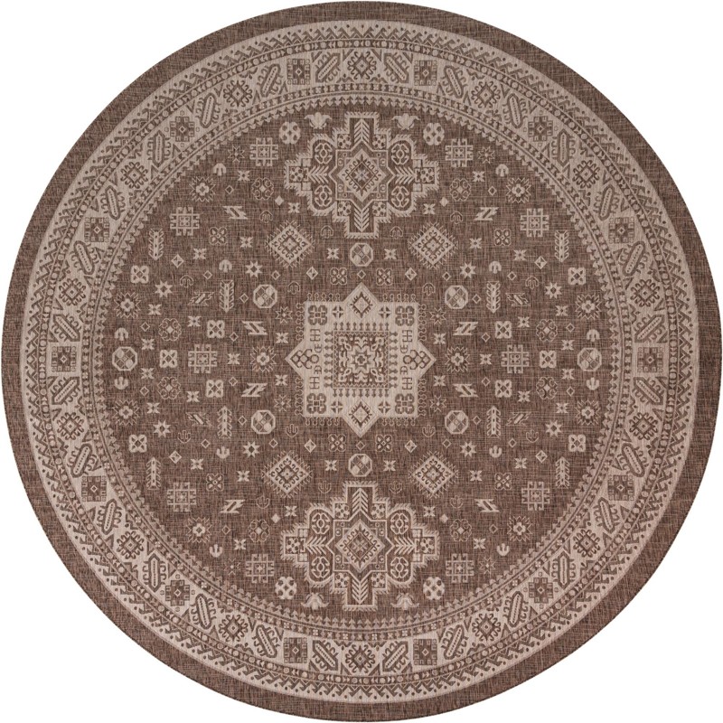 13' x 13' Bellamy · Border Outdoor Rug, brown