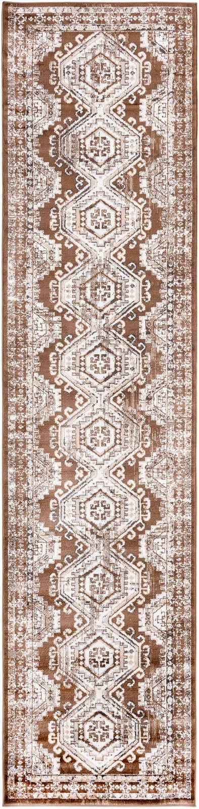 3' x 13' Harmon · Border rug, brown