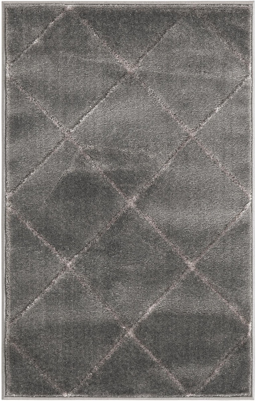 2' x 3' Gilchrist · Diamond rug, gray and silver