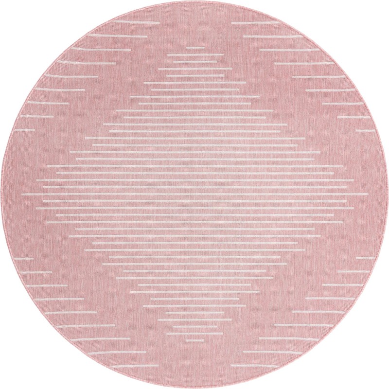 Harlow · Geometric diamond Outdoor Rug, pink and ivory