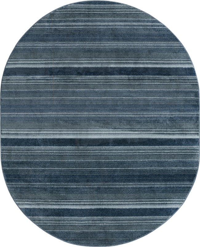 7' 10 x 10' 2 Jagger · Striped rug, blue and gray