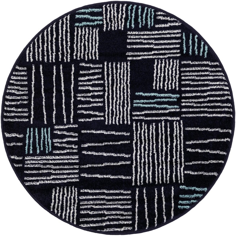Snowberry · Abstract rug, navy blue