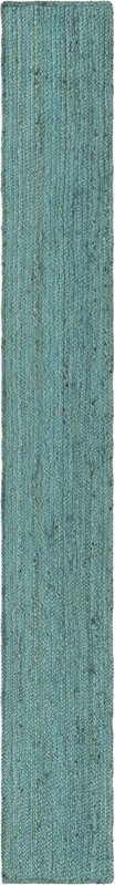 1' 2 x 10' Marlin · Solid Braided Jute Rug, turquoise