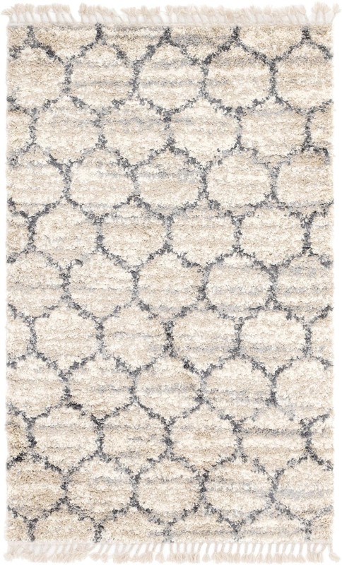 Everett · Lattice Shag Rug, beige