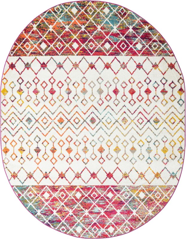 7' 10 x 10' Vernon · Geometric tribal rug, ivory multi