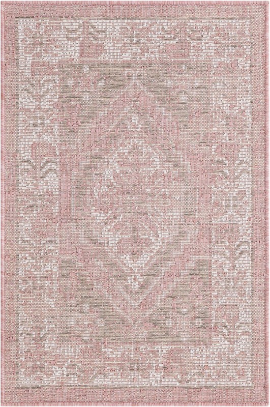 2' x 3' Wylie · Border Outdoor Rug, pink