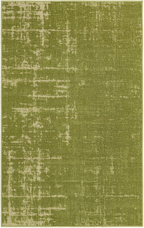 3' 3 x 5' 3 Byron · Abstract rug, green and ivory