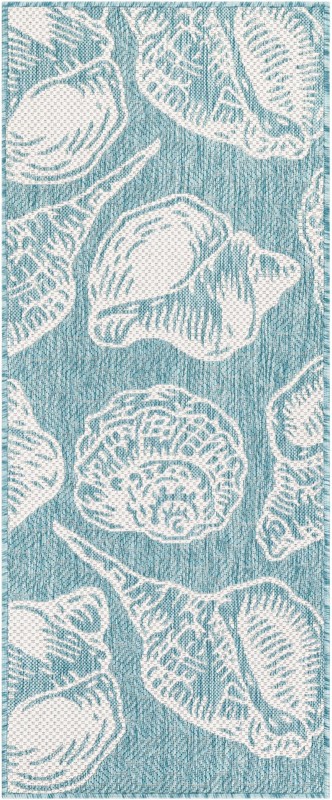 Arcata · Pictoral Outdoor Rug, aqua