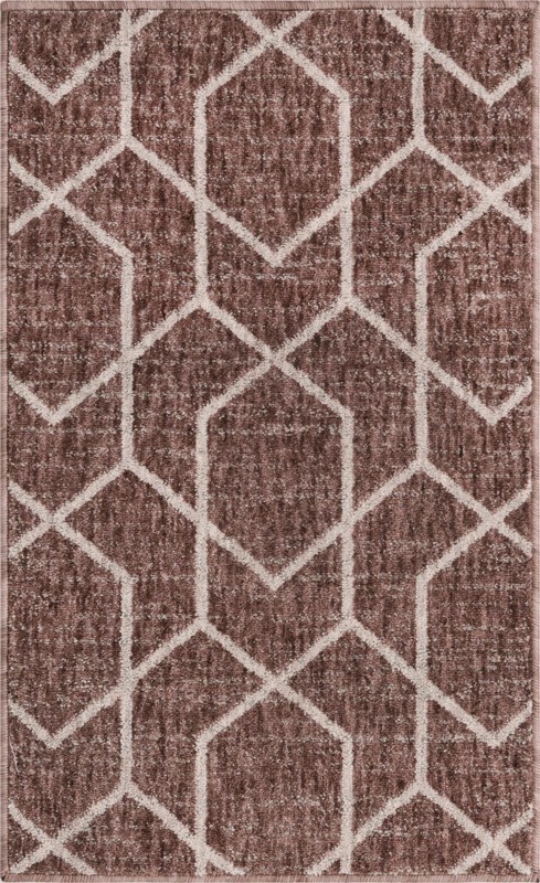 Glenwood · Geometric trellis rug, rose and ivory