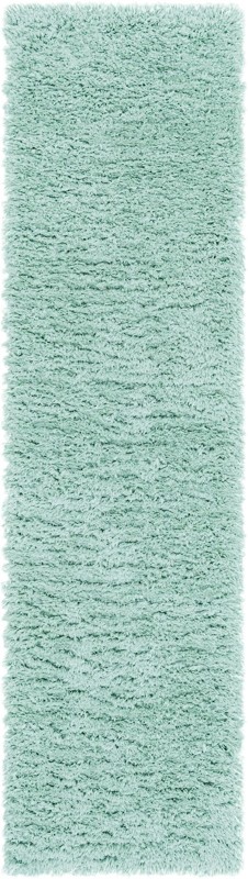 2' 4 x 10' Olympia · Solid Shag Rug, cyan