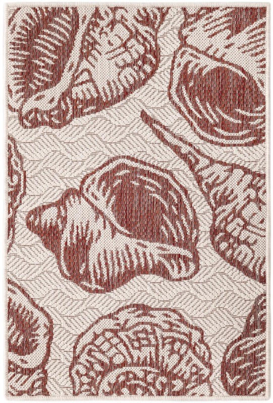 Arcata · Pictoral Outdoor Rug, ivory and rust red